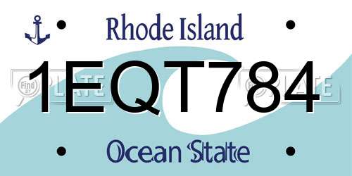 1EQT784 Rhode Island License Plate