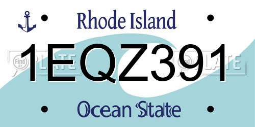 1EQZ391 Rhode Island License Plate