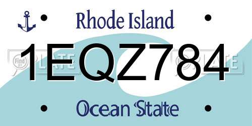 1EQZ784 Rhode Island License Plate