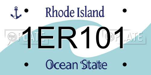 1ER101 Rhode Island License Plate