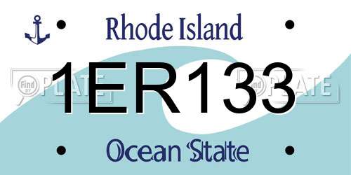 1ER133 Rhode Island License Plate