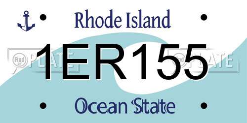 1ER155 Rhode Island License Plate