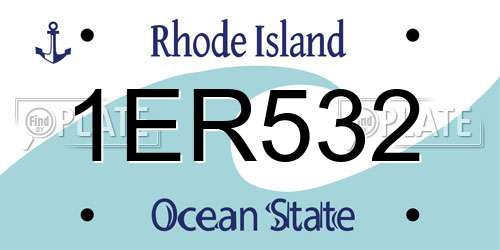 1ER532 Rhode Island License Plate
