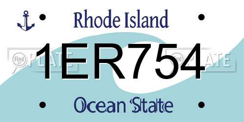 1ER754 Rhode Island License Plate