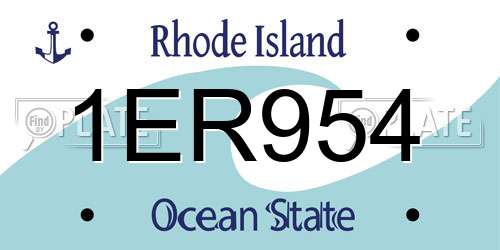 1ER954 Rhode Island License Plate