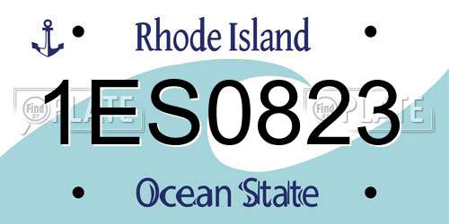 1ES0823 Rhode Island License Plate