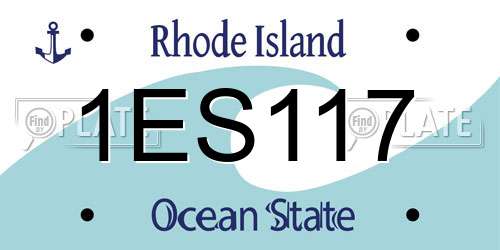 1ES117 Rhode Island License Plate