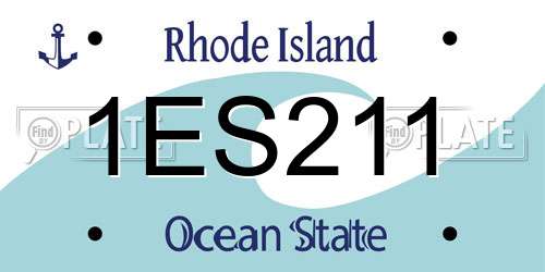 1ES211 Rhode Island License Plate