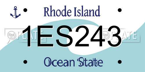 1ES243 Rhode Island License Plate