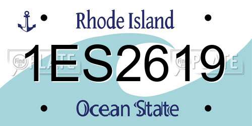 1ES2619 Rhode Island License Plate
