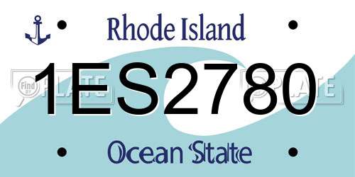 1ES2780 Rhode Island License Plate