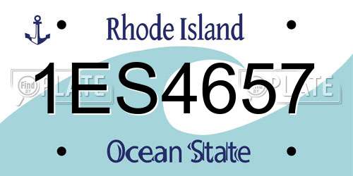 1ES4657 Rhode Island License Plate