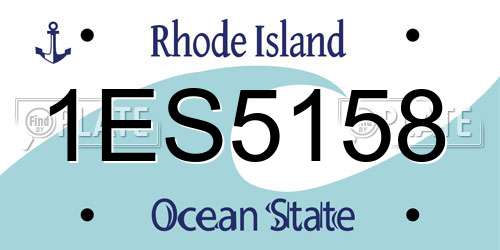 1ES5158 Rhode Island License Plate
