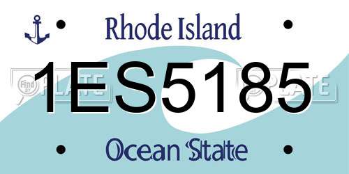 1ES5185 Rhode Island License Plate
