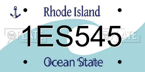 1ES545 Rhode Island License Plate