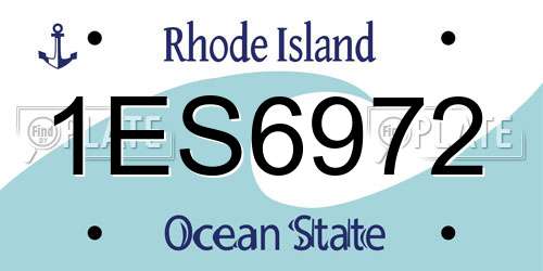 1ES6972 Rhode Island License Plate
