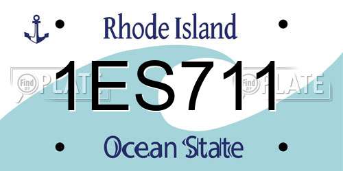 1ES711 Rhode Island License Plate