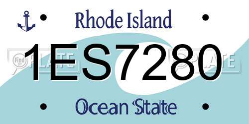 1ES7280 Rhode Island License Plate