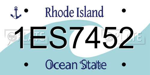 1ES7452 Rhode Island License Plate