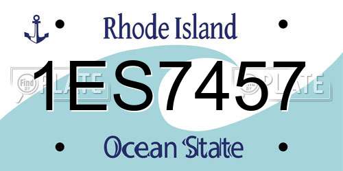1ES7457 Rhode Island License Plate