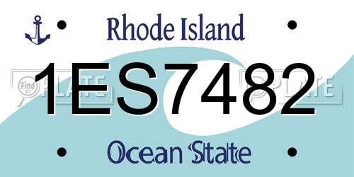 1ES7482 Rhode Island License Plate