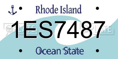 1ES7487 Rhode Island License Plate