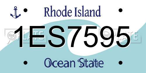1ES7595 Rhode Island License Plate