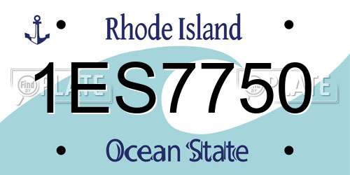 1ES7750 Rhode Island License Plate