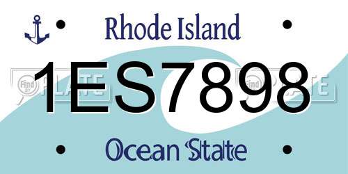 1ES7898 Rhode Island License Plate