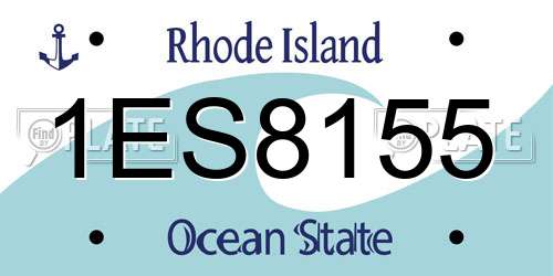 1ES8155 Rhode Island License Plate