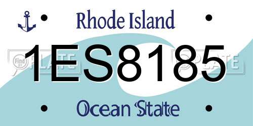 1ES8185 Rhode Island License Plate