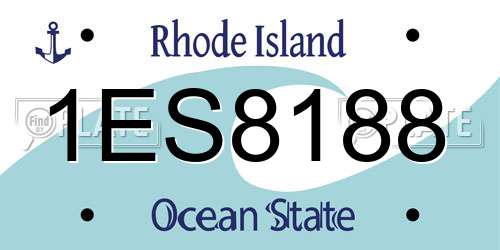 1ES8188 Rhode Island License Plate