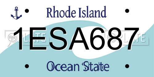 1ESA687 Rhode Island License Plate