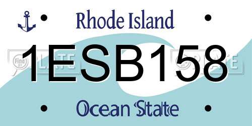 1ESB158 Rhode Island License Plate