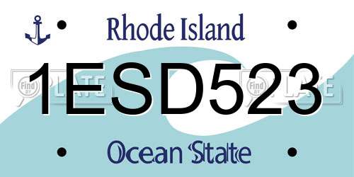 1ESD523 Rhode Island License Plate