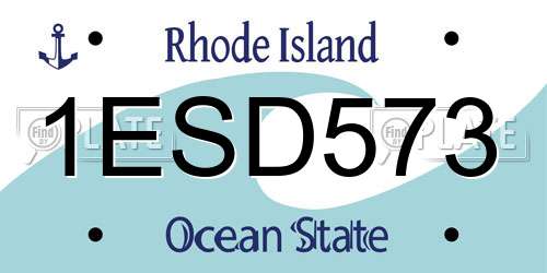 1ESD573 Rhode Island License Plate