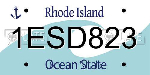 1ESD823 Rhode Island License Plate