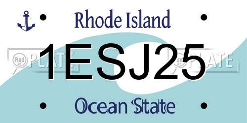 1ESJ25 Rhode Island License Plate