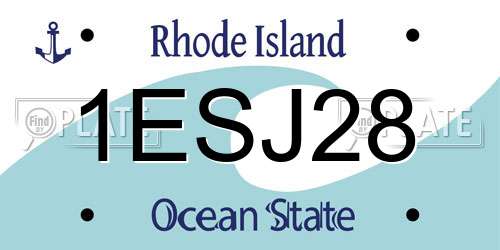1ESJ28 Rhode Island License Plate