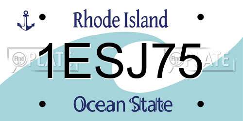 1ESJ75 Rhode Island License Plate