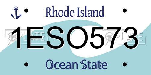 1ESO573 Rhode Island License Plate