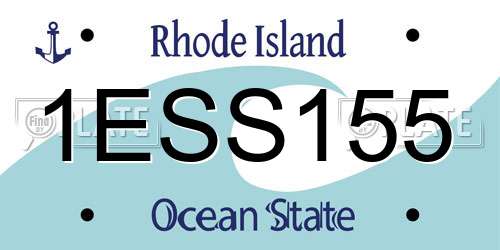 1ESS155 Rhode Island License Plate