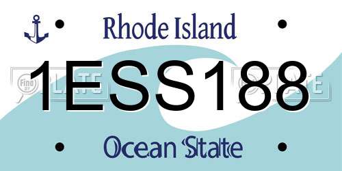 1ESS188 Rhode Island License Plate