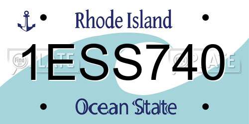 1ESS740 Rhode Island License Plate
