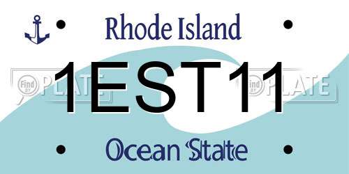 1EST11 Rhode Island License Plate