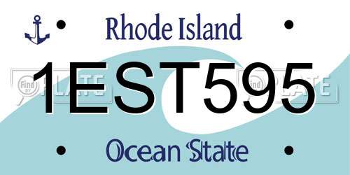 1EST595 Rhode Island License Plate