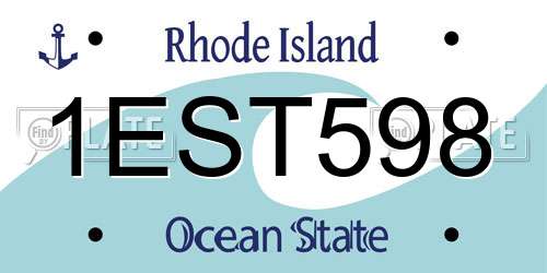1EST598 Rhode Island License Plate