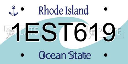 1EST619 Rhode Island License Plate