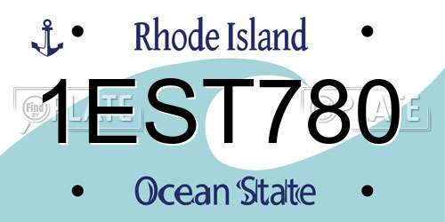 1EST780 Rhode Island License Plate