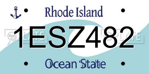 1ESZ482 Rhode Island License Plate